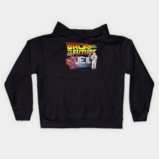 back to the future, doc brown, marty mcfly, delorean Kids Hoodie